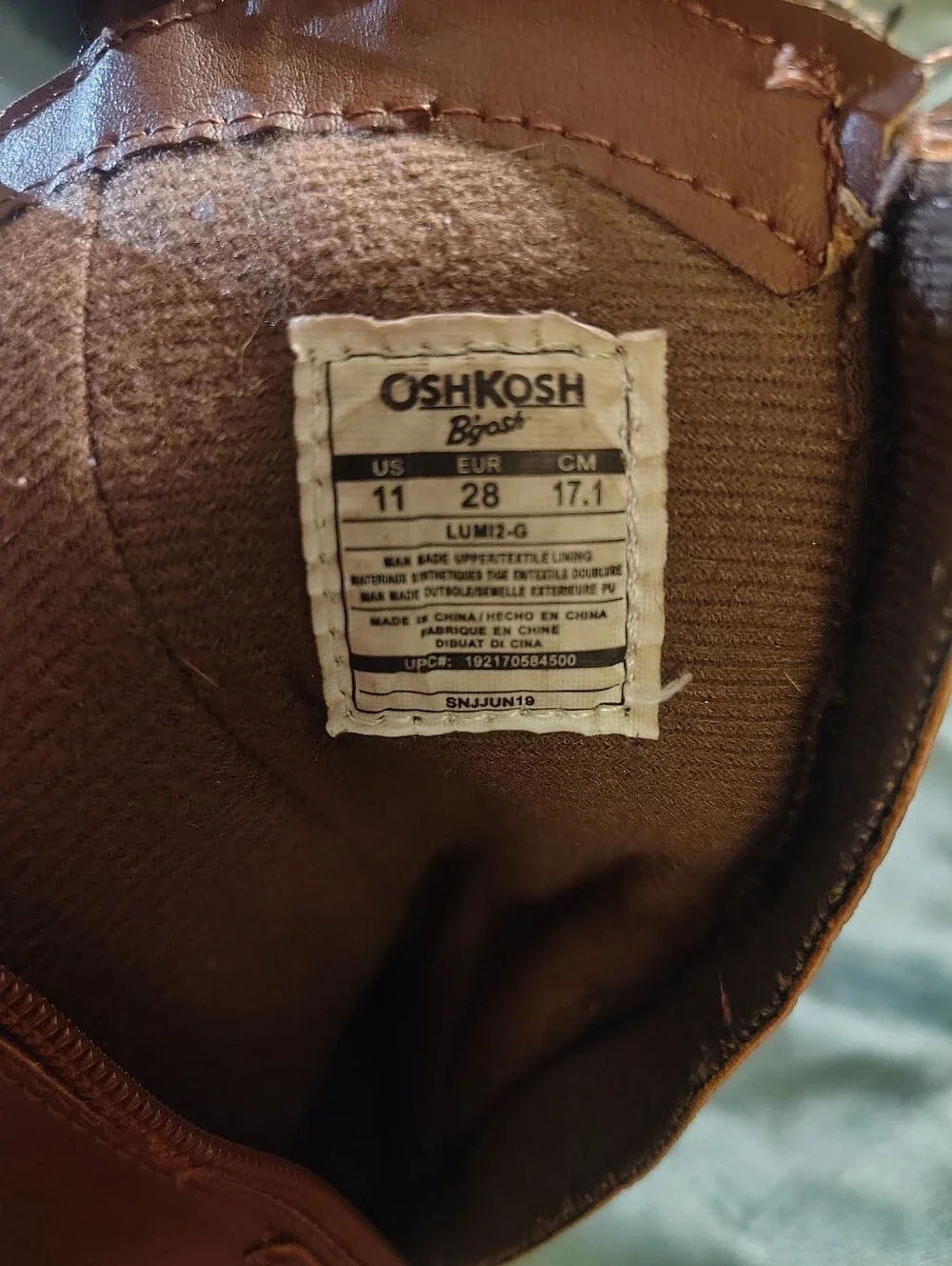 OshKosh B'gosh Girls Size 11 Brown Knee High Riding Boots Side Zip